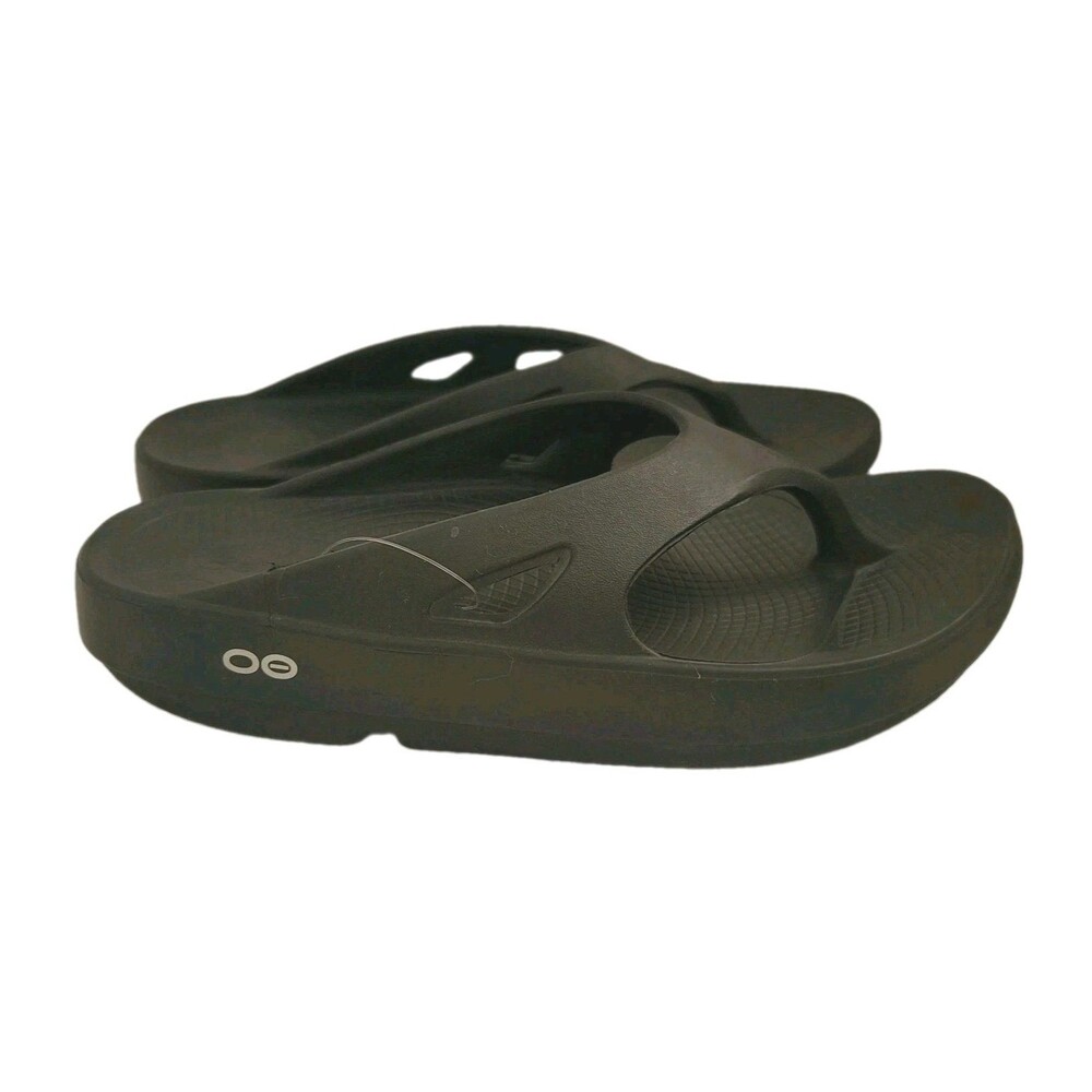 OOFOS Women OOriginal Post Run Black Sport Recovery Thong Sandal Size W8 M6